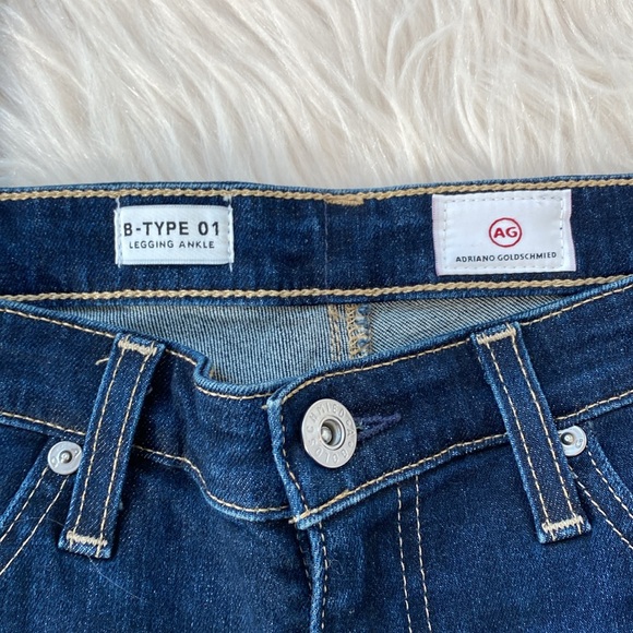 AG B-Type 01 Legging Ankle: Blue Mid Rise Skinny Stretch Jeans, Size 26×28 - Picture 10 of 14